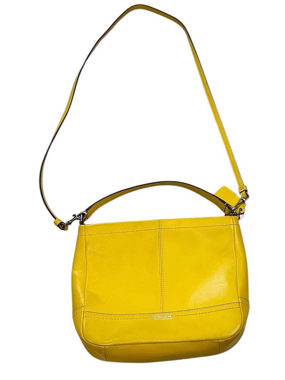 Coach Smooth Leather Yellow Crossbody Convertible Bag